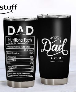 Father Day Gift, Fathers Day Tumbler, Dad Nutritional Facts Tumbler, Gifts For Dad, Best Dad Ever Gift, Dad Coffee Cup With Names, Dad Gift