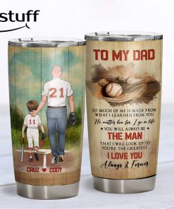 Baseball Dad Gift, To My Dad Tumbler, Dad Gifts From Son, Baseball Gifts For Men, Gift For Baseball Dad, Custom Tumbler, Father Day Gift